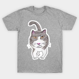 Fun Cranky Cat Friend Doodle T-Shirt